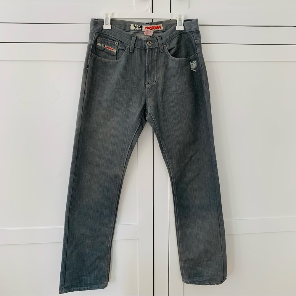 Men’s Akuma 100% Cotton Gray Straight Jeans Size 32x32
